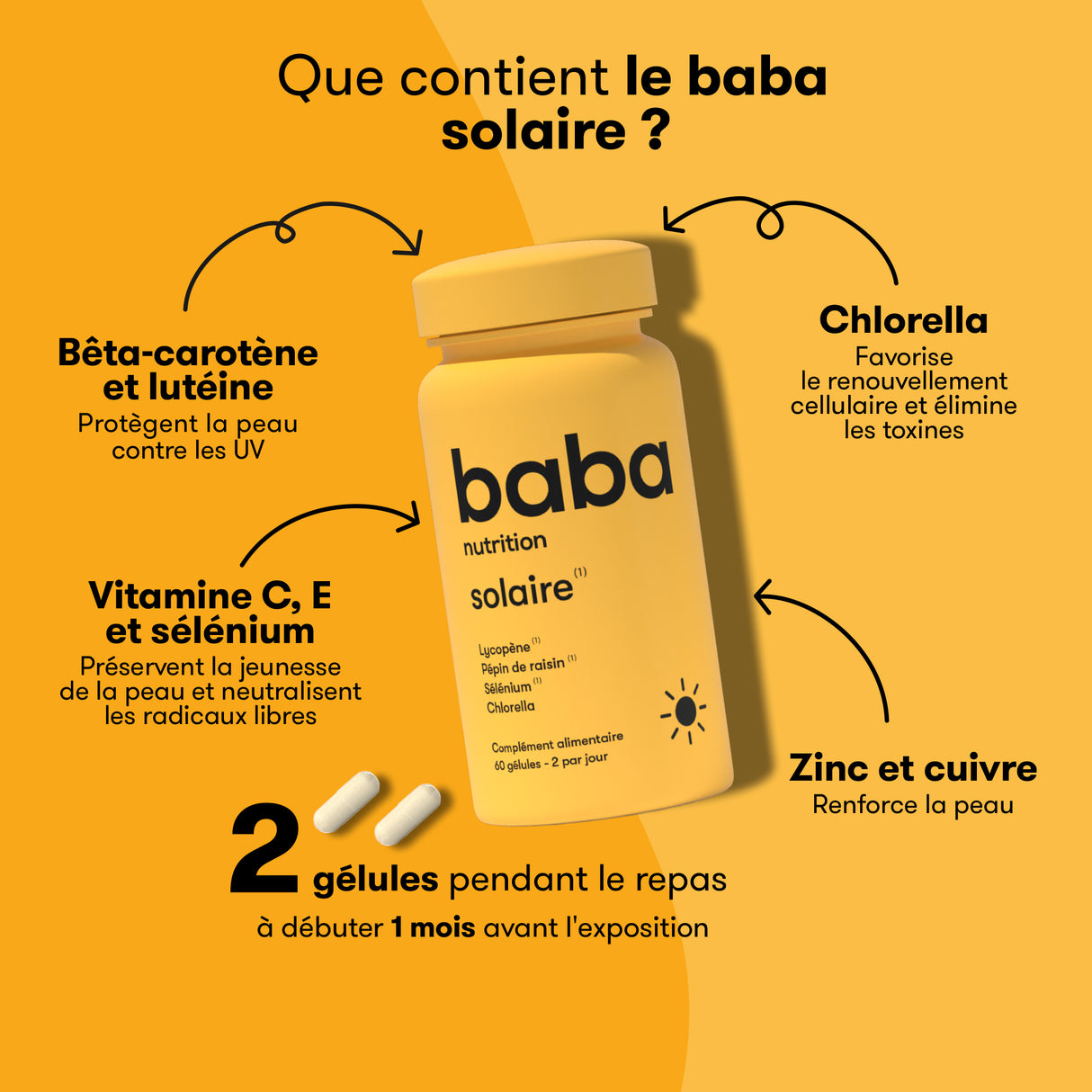 Préparateur solaire peau - 3 mois