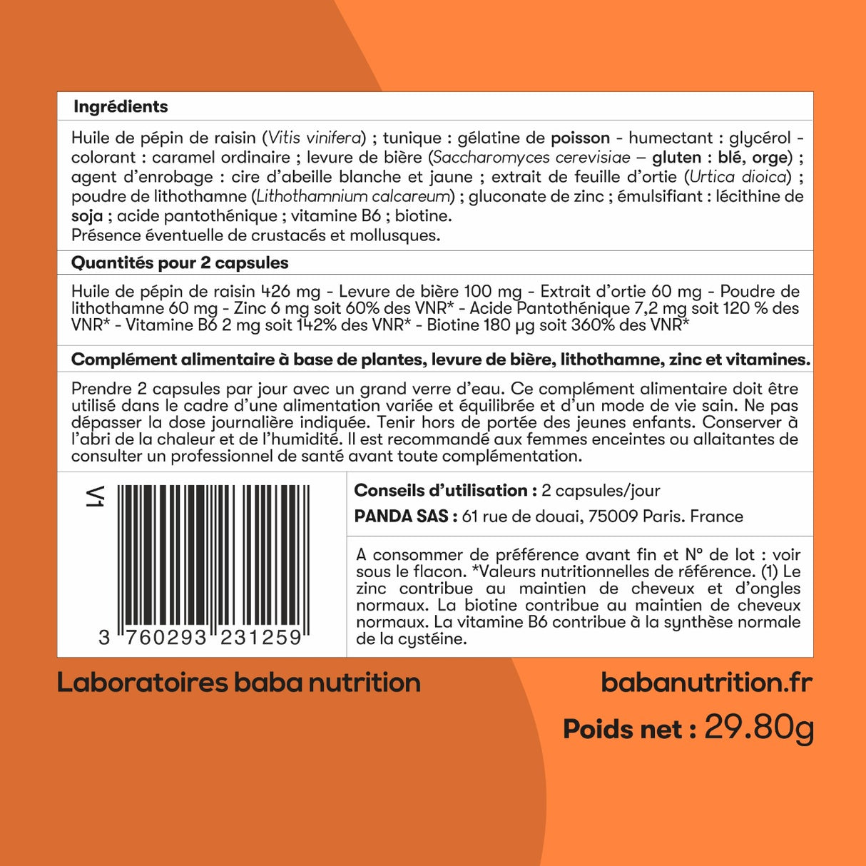 Cheveux & Ongles - 3 mois