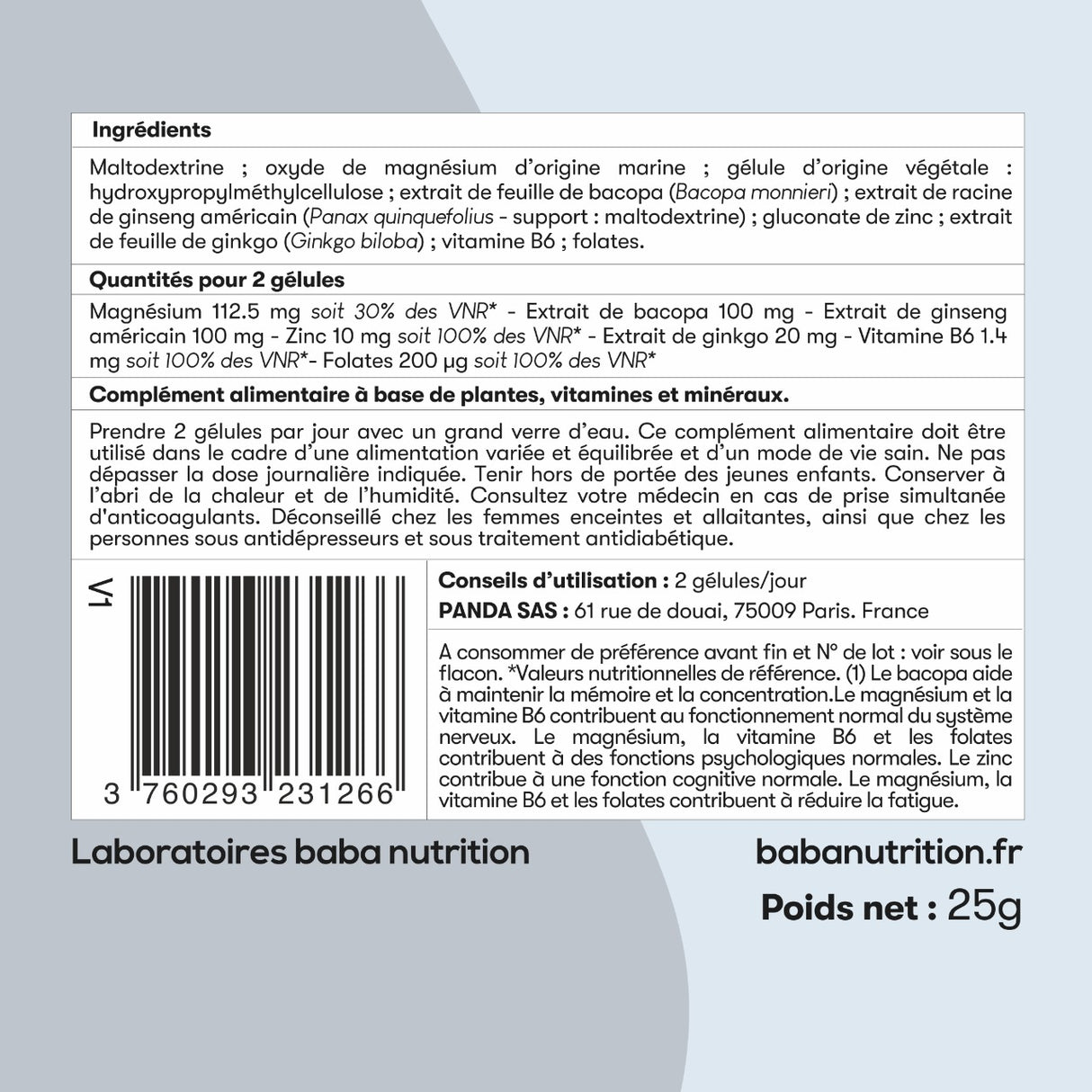 Mémoire & Concentration - 3 mois